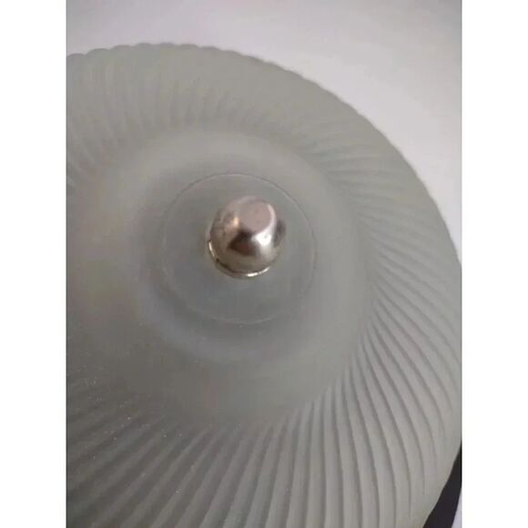 Vintage 8.5" Frosted Glass Ribbed Swirl Ceiling Light Shade - Picture 7 of 14